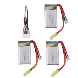 Fytoo 3PCS 7.4V 850mah Li Battery & 1pallet 3 Conversion Cable for 9300 9301E 9302E 9303E 9034E 9305E 9310 9201E 2.4G 1:18 Full-Scale Four-Wheel Drive High-Speed Off-Road RC Car