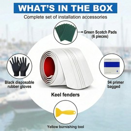 PULJOGDE 6FT Keel Guard for Fiberglass Boats, Self-Adhesive Shield Keel Guard for Aluminum Boat, Protects Against Rocks, Oyster Beds, and Scratches, Easy Installation, Strong Adhesion