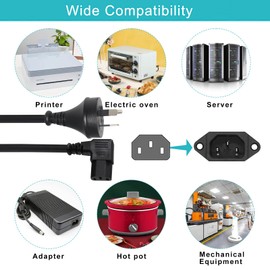 C13 Right Angle Power Cord 3 Prong Plug 5M Long Computer Power Cable L Shaped C13 for PC Monitor