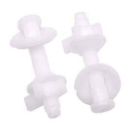 Toilet Seat Screws, A.I.Force Toilet Seat Tightening Kit with Toilet Seat Hinge Bolts, Nuts and Washers, Plastic Toilet Seat Hinge Bolts for Fixing Wiggle of Top Mount Toilet Seat Hinges (2 Packs)