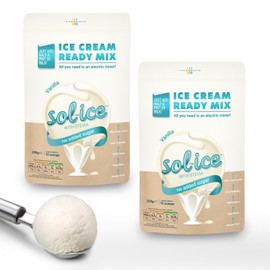 Sol-ice 0% Added Sugar Ice Cream Mix Powders | Dairy Keto Friendly | Whip with Just a Mixer or Machine | Fibre-Based | Bundle of 2x Vanilla 200g