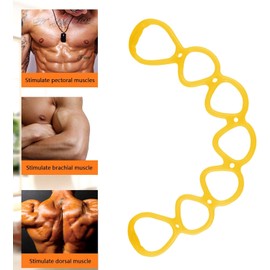 7 Ring Stretch Resistance Exercise Band, BetterJonny Workout Bands Arm and Back Training Elastic Ropes Shoulder Stretch Bands Exercise Equipment for Physical Therapy, Yoga, Pilates, Stretching（Yellow）