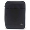 Black Fish Leather Like Vinyl Bible Cover Case with Handle,