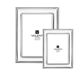 VALENTI & CO. Cornice Portafoto 13x18 cm in Argento Lucido, Ideale come regalo per Matrimonio, Cerimonia o Compleanno