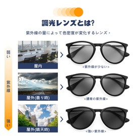 Feisedy B2571 Polarized Sunglasses, Unisex, Stylish, Ultra Lightweight, Popular, UV400, For Driving, Driving, Fishing, Sports, UV Protection, Matte Black Frame Grey Lens (Dimmable)