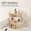 Organizador de maquillaje giratorio para cambiador de 2 niveles, dorado