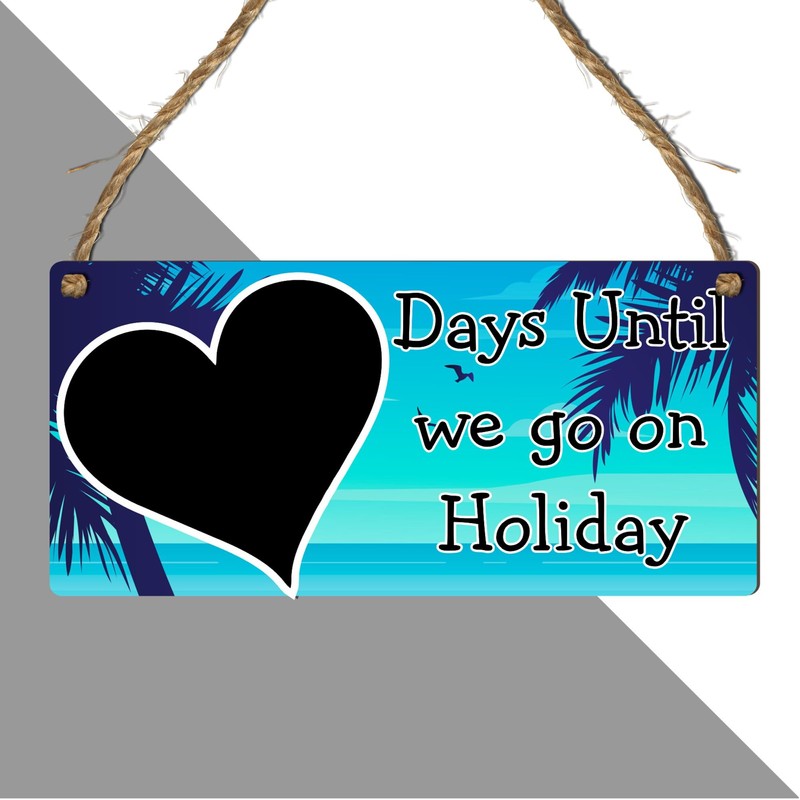 Days Until We Go on Holiday" Countdown Plaque | Beach-Themed