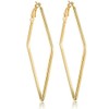 Cereza Stainless Steel Simple Geometric Rhombus Hoop Earring Silver Earrings
