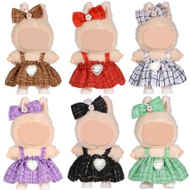 Total 6 Sets Chic Style 17cm Doll Dress Clothes and Accessories Include: 6 Hairband, 6 Dresses (Doll Not Included)