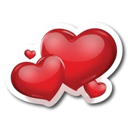 Magnet Me Up Red Hearts Magnet Decal, 6x4 Inches, Heavy Duty Automotive Magnet for Car Truck SUV, Fridge, Laptop, Any Magnetic Surface, or Any Occasion, Valentine's Day, Made in USA