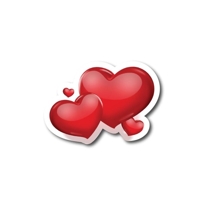 Magnet Me Up Red Hearts Magnet Decal, 6x4 Inches, Heavy