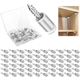 vsshe 60 Pack Shelf Brackets, Shelf Holder with Rubber Protection, Shelfs Brackets, Shelfs Pins, Cabinet Floor Holder for Kitchen Cabinet, Bookcase, Cabinets, Furniture Cabinets