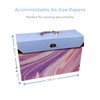 Cathedral Products Purple Abstract 19-Pocket Expanding Box File with Rose