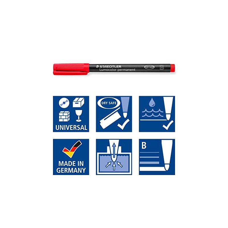 Staedtler Universal Pen Lumocolor B 4 piezas (314 WP4)