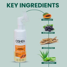 Oshea Herbals Papayaclean Anti Blemish Foaming Facewash I Hydrates Skin I De- Pigmentation I Enriched with Papaya & aloevera extract I 150ml (Pack of 2)
