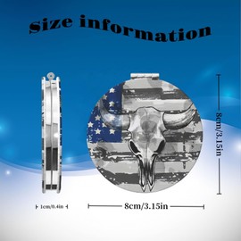 KWSAAHU Double-Sided Pocket Compact Mini Makeup Mirrors 1x, 2X Magnifying Mirror Portable Foldable Round Small Purse Mirror Suitable Daily Party Travel for Man Woman - Flag Rhinoceros