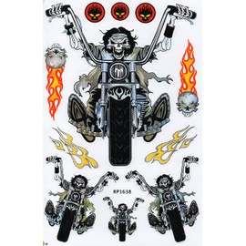 1 Sheet Skull Motorcyclist Motorcycle Sticker Motorsport Motocross Car Scooter Tuning Sticker Film 1 Sheet 270 mm x 180 mm Weatherproof or for Model Making