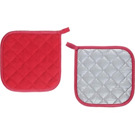 Pot Holders Cotton Made Machine Washable Heat Resistant Potholder Pot Holder Hot Pads Trivet for Cooking and Baking (5 Red)