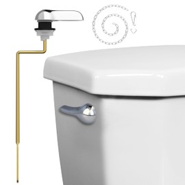 Mesora Aluminum Toilet Handle Flush Lever Replacement Kit with Flapper Chain, Brass Lever, Chrome - Toilet Repair Handle, Compatible with Most Toilets (Side Mount)
