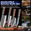 JDRICHX Butcher Knife Set,4 PCS Heavy Duty Hand Forged Serbian