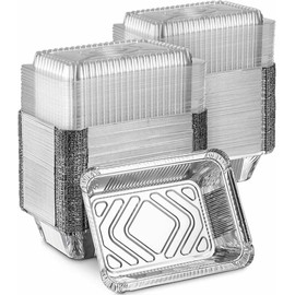 4.5 X 5.5 in Aluminum Pans - Aluminum Pans Without LIDS - Disposable FOIL DRIP Pans - DRIP Pans for Outdoor Grill – BBQ Grill Grease Tray - Aluminum FOIL Grill Accessories – 250 Pack -