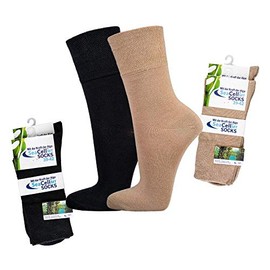 LEO Design 4 Pack Cotton Seacell Dress Socks, for Men & Women, Breathable, For Business & Everyday, Comfortable, Super Soft, (CA/US, 5-7.5, Black+Beige)