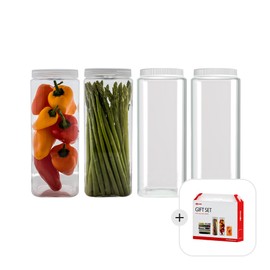 Silicook Storage Container Thank You Gift Set (4 Square No. 1) / 실리쿡 수납용기 감사선물세트(사각1호 4개)