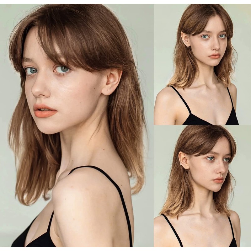 vedar Warm Brown Wigs with Bangs for White Women, Natural