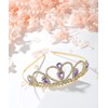 Lovelyshop Purple Gems Rhinestone Gold Tiara for Little Kid Big