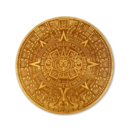 Urbalabs Wood Aztec Calendar Wall Decor 24" Inch Wall Hanging Mexico Aztec Calendar Mayan Calendar Cinco De Mayo Mexican Sun Azteca Calendario Laser Engraved Made In USA (24 Inch)