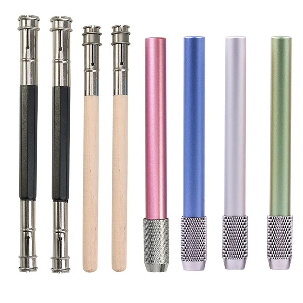 SHULLIN Pack of 8 Pencil Extenders Wooden Pencil Extender Pen