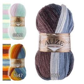 Alize Angora Gold Batik, 100 g, Colour Gradient Yarn, 20% Wool, Winter Wool, Crochet Yarn, Multicoloured Choice of Colours, Colour: 4574 St.Pauli