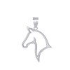 Sterling Silver Head Of Horse Outline Equestrian Pet Animal Pendant
