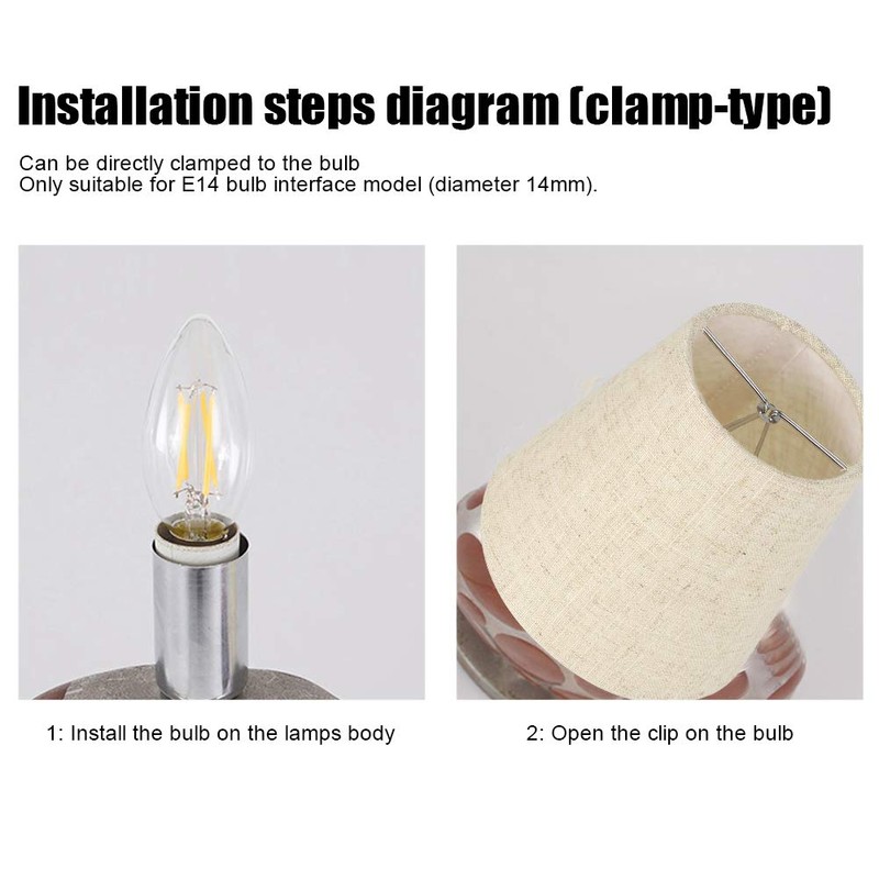 6Pcs Chandelier Lamp Shades, Modern E14 Clip On Natural Burlap