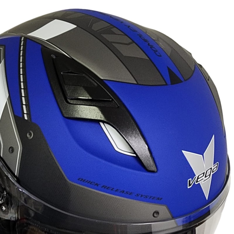 Vega Holeshot Full Face Helmet 53078-024, Air Droid Blue, Large