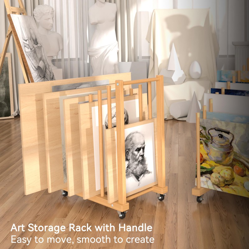 Evellstor Art Storage Rack with Handle, Art Drying Painting Rack