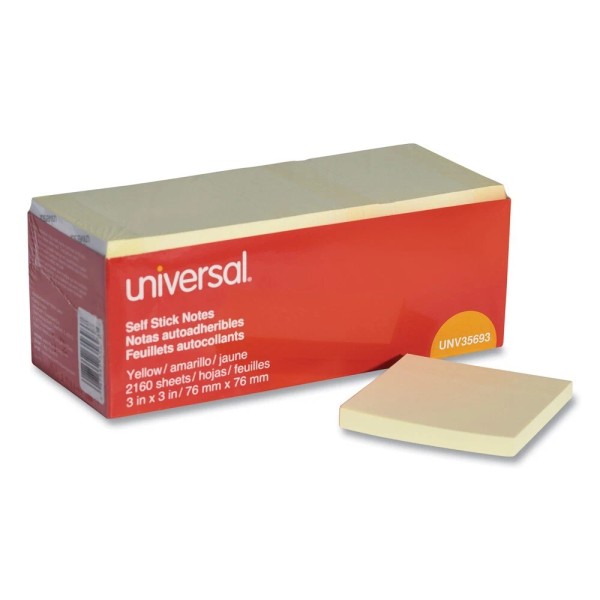 Universal 35693 3 in. x 3 in. Self-Stick Note Pads