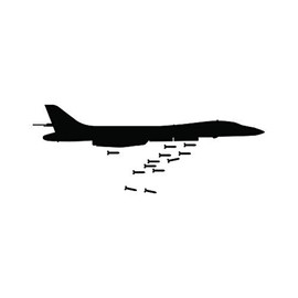 RDW B1 Bomber Sticker - Decal - Die Cut - Lancer Strategic Bomber - Black 4.00" x 1.53"