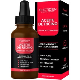 Serum Aceite De Ricino 100% Puro Certificado Orgánico- Suero Crecimiento - Cabello, Pestañas, Barba Y Cejas - Cuidado Capilar Castor Oil - Aceite Recino - Realzador Crecimiento Pestañas - 50 ml