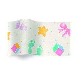 SatinWrap Luxury Printed Tissue Wrapping Paper Baby Prints 5 Sheet