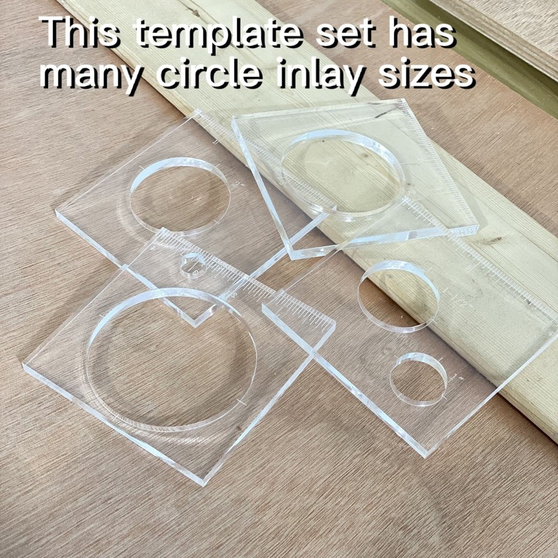 Monliful Pack of 4 Circle Inlay Template Set Router Templates