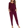 Vlazom Long Sleeved Winter Two-Piece Pyjamas Warm Set for Women,