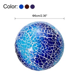 sourcing map 6Pcs Decorative Glass Balls 6cm Orbs Centerpiece Balls Mosaic Glass Ball Sphere for Decor Bowls Vases Dining Table Party, Purple, Blue, Brown
