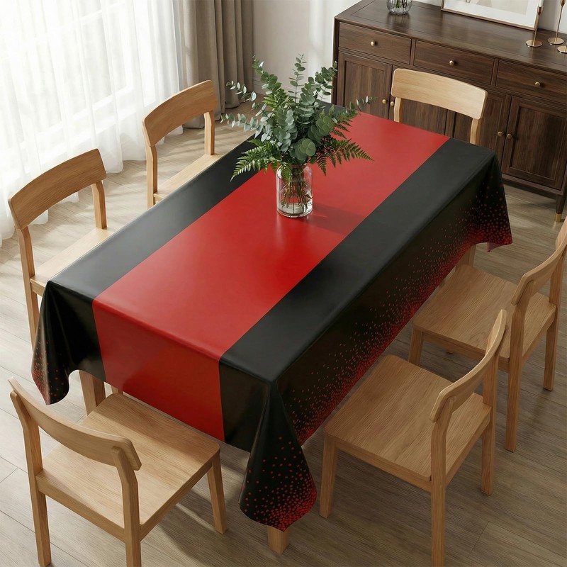 Preocea 6 Pack Black and Red Tablecloth Party Decorations, 137