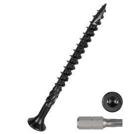 DTGN #9x2-1/2" Deck Screws - 65Pack - Good for Fences, Frames, Farms, Outdoor Furniture - Carbon Steel Wood Screw Decking Screw W/ T25 Torx Star Drive Bit - Black