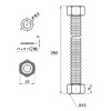 SANEI T157-13X250-A Flexible Tube with SUS Nut
