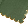 SUNTRADE Cocktail Napkins with Gold Foil, Green, Scalloped Edges, 100