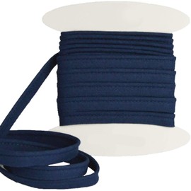 Cotton flanged Insert Piping Cord - Available in Several Colours and Two Sizes - Flanged Piping Cord for Cushions (Navy Blue, By 10 Meters)