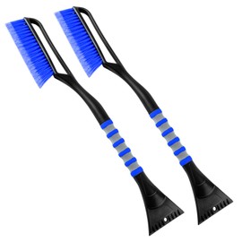 AstroAI AstroAI 2 Pack 27" Snow Brush and Ice Scrapers for Car Windshield, Detachable Snow Scrapers with Ergonomic Foam Grip for Cars, Trucks, SUVs (Heavy Duty ABS, PVC Brush, Blue)