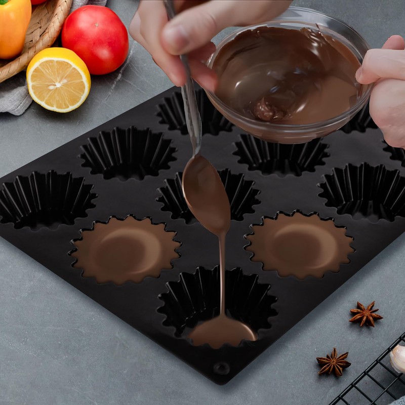 Peanut Butter Cup Molds 12-Cup Butter Bites Mold 2pcs Silicone